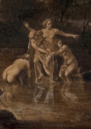 XVIIe siècle - scene from ovid acteon surprisin, flandres 17e siècle