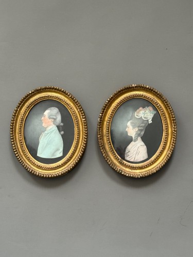 Paintings & Drawings  - James SharplesES (1751-1811) - A Portrait of a lady and a portrait of a gentleman