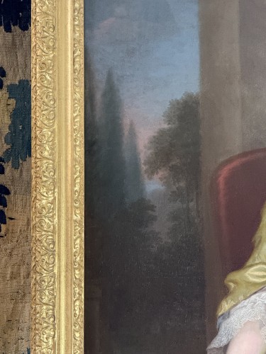  - Thomas Bardwell (1704 - 1767) - Portrait d'une dame en robe de soie jaune