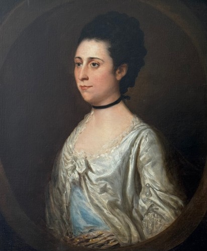 Portrait Of Hannah Hass, 18th century English school - Paintings & Drawings Style French Regence