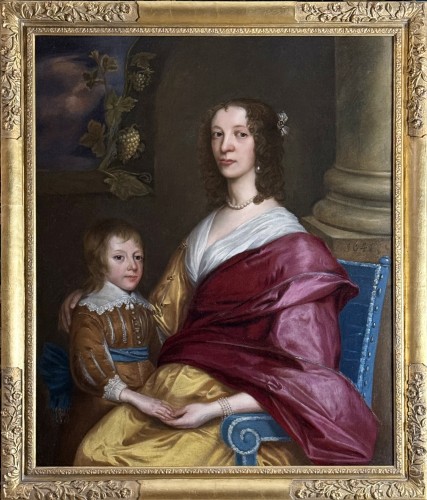 Portrait de Lucy Hutchinson et de son fils daté de 1644 - Ecole anglaise