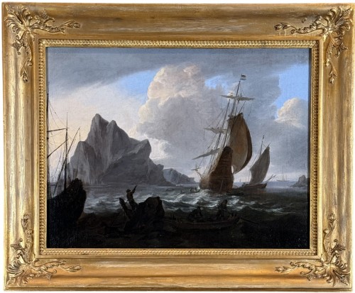 Dutch boats in a gale, circle of bonaventura peeters (1614-1652)