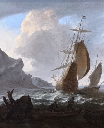 Bateaux hollandais dans la tempête, cercle de bonaventura peeters (1614-1652) - 