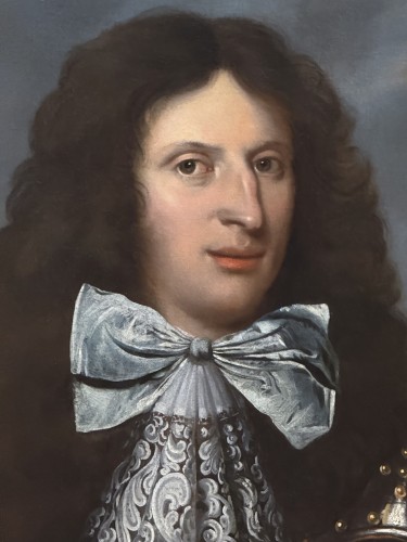 King  william iii in armour, a battle in the distance-french school c.1680 - Paintings & Drawings Style 