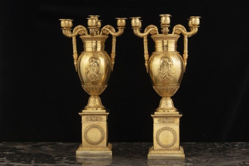 Antiquités - Paire d'importants candélabres par Thomire