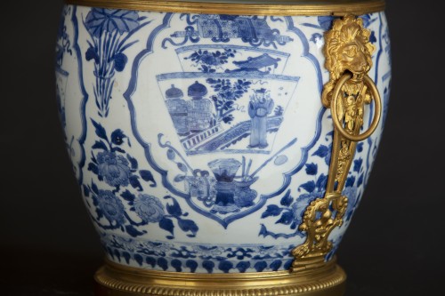  - Blue And White Chinese Porcelain Cachepot From The Kangxi Era