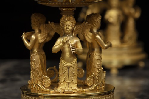 Paire de de centre de table en bronze doré - Phidias Antiques