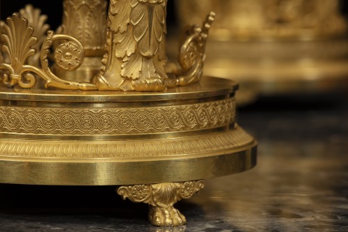 Antiquités - Paire de de centre de table en bronze doré