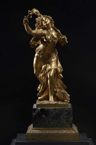 Bacchante - Sculpture en bronze doré - Sculpture Style Restauration - Charles X