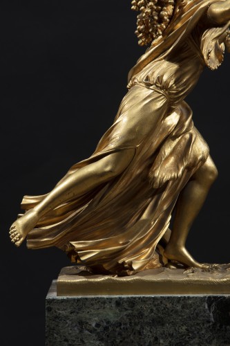 19th century - Bacchante - Gilded Bronze Sculpture 