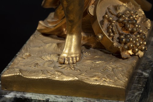 Antiquités - Bacchante - Gilded Bronze Sculpture 