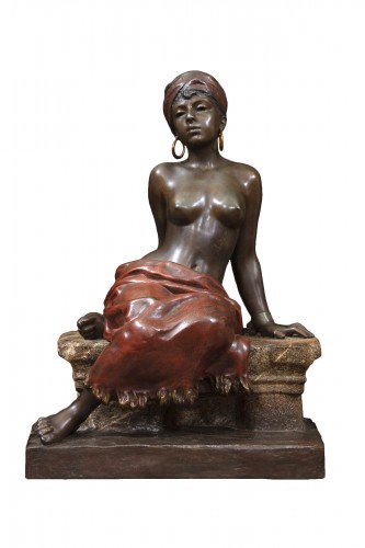 Double patina Orientalist bronze  - Emmanuel VILLANIS (1858 - 1914)