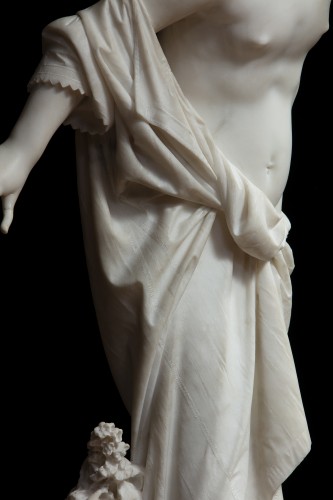 Napoléon III - Mouche aveugle, marbre blanc statuaire de Francesco Barzaghi (1839-1892)