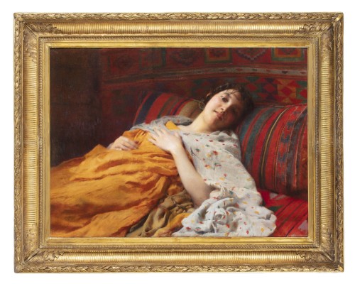 Jeune odalisque allongée -  Paul Alexandre Alfred Leroy (1860 - 1942)