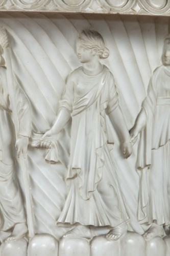 Paire de grands vases en marbre blanc statuaire, Rome XIXe siècle - Phidias Antiques