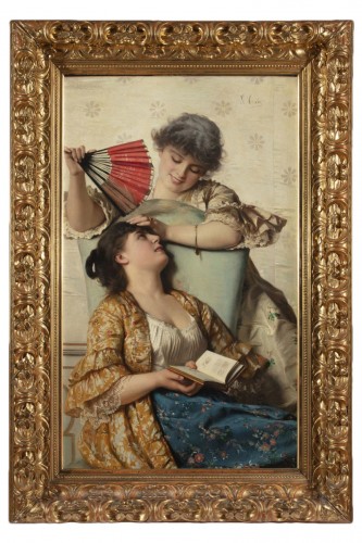 Giovanni Costa (1826-1903) - Deux jeunes filles