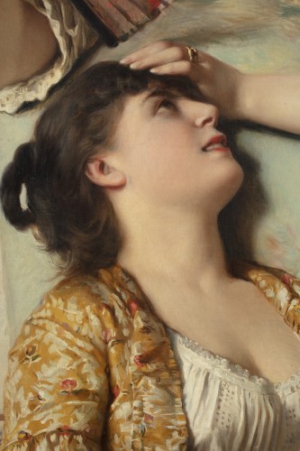 XIXe siècle - Giovanni Costa (1826-1903) - Deux jeunes filles