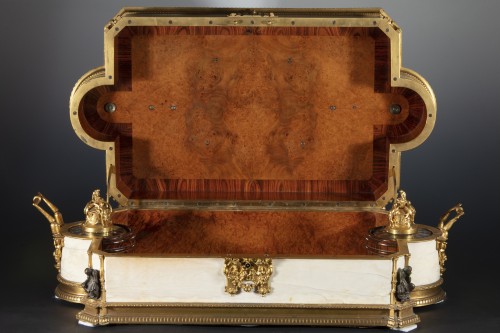 Important coffret à parfum Napoléon III en bronze plaqué d'ivoire - Objets de Vitrine Style Napoléon III