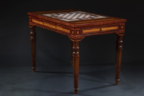 Mobilier Table à Jeux - Importante Table de milieu, Antonio Mascarone et le scaglioliste romain, vers 1790