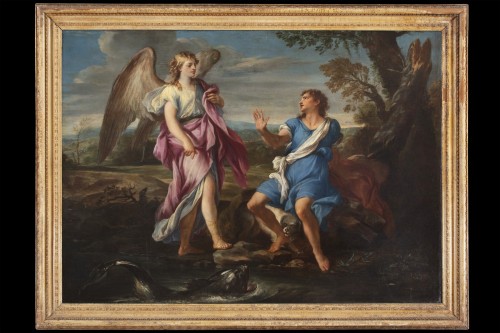 XVIIIe siècle - Tobias et l'ange -  Marco Benefial (1684-1764)