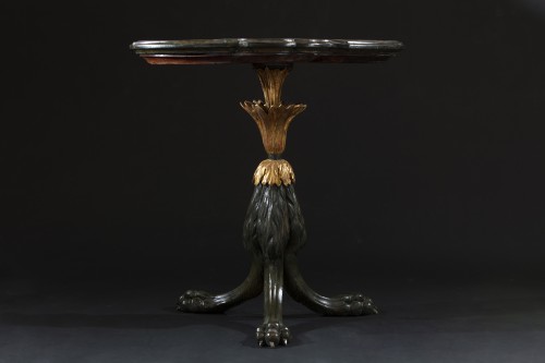 Furniture  - Coffee Table With Scagliola Top, 18th Century Tuscan Manufacture.