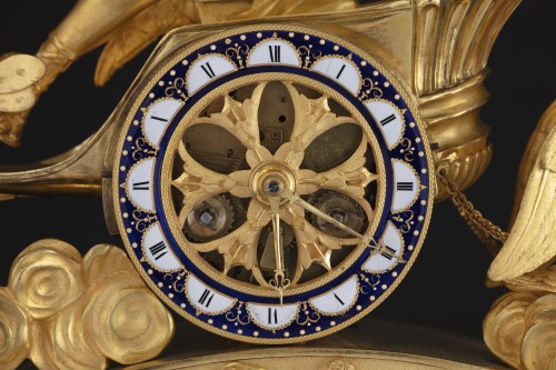Horology  - Important Clock In Gilded And Finely Chiselled Bronze Representing Ganymede