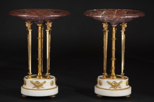 Restauration - Charles X - Pair Of Atheniennes With Gilded And Chiseled Bronzes 