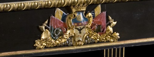 Table console en laque toscane et or du début des années 1800 - Mobilier Style Restauration - Charles X