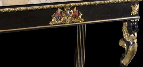 Table console en laque toscane et or du début des années 1800 - Phidias Antiques