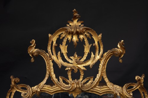 Miroir Lombard-vénitien En Bois Doré - Miroirs, Trumeaux Style Louis XVI