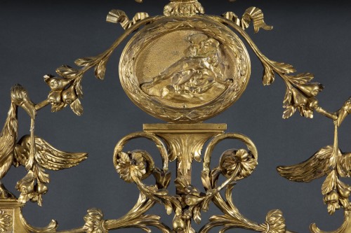 18th century - Large tuscan mirror in gilded and carved wood