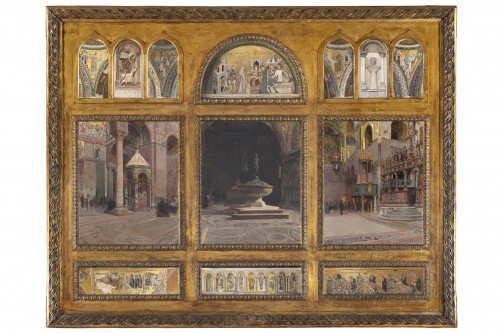 Intérieur de la Basilique de San Marco à Venise - Raffaele Tafuri (1857 - 1929)