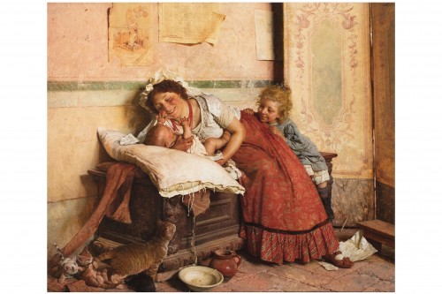 Gioie Materne -   Gaetano Chierici (1838 - 1920) - Tableaux et dessins Style 