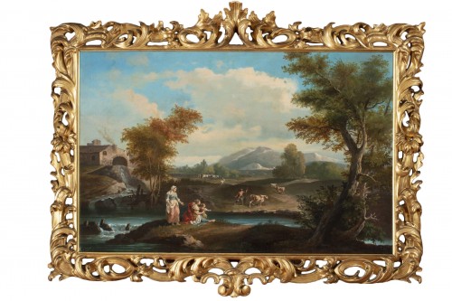 Arcadian landscape with figures by Francesco Zuccarelli (1702-1788)