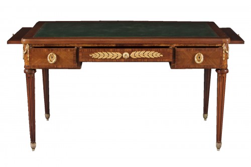 Napoleon III desk in mahogany, walnut and briar