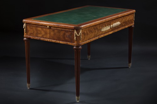 Furniture  - Napoleon III desk in mahogany, walnut and briar