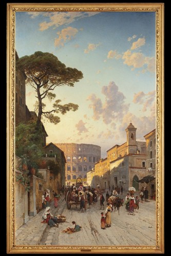 19th century - Via di San Giovanni in Laterano -  Hermann Corrodi (1844-1905)