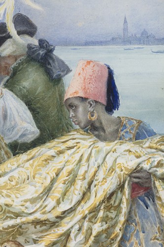 Cesare Saccaggi (1868 - 1934)  - Paire d'aquarelles orientalistes - Phidias Antiques