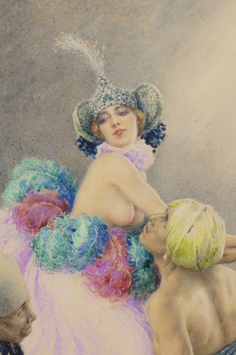 Antiquités - Cesare Saccaggi (1868 - 1934)  - Pair Of Orientalist Watercolors