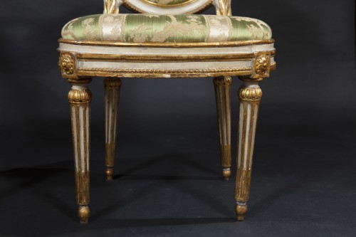 Antiquités - Mobilier de salon lombard de la fin du XVIIIe siècle