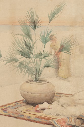 Tableaux et dessins Dessin, Aquarelle & Pastel -  Scène orientaliste -  Fabio Fabbi (1861 - 1946)