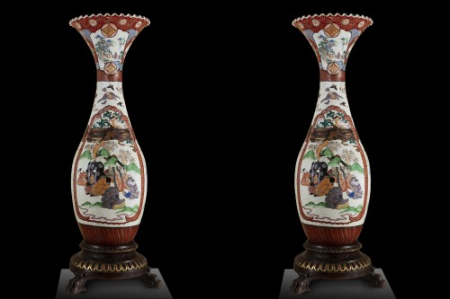 Asian Works of Art  - Pair Of Monumental Japanese Vases From The Edo Period