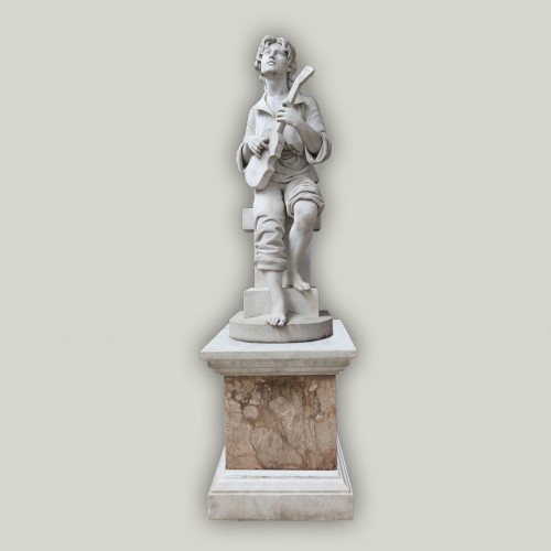  - Carrara marble statue signed E.Mannini 1887