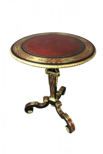 Guéridon Napoléon III en marqueterie Boulle