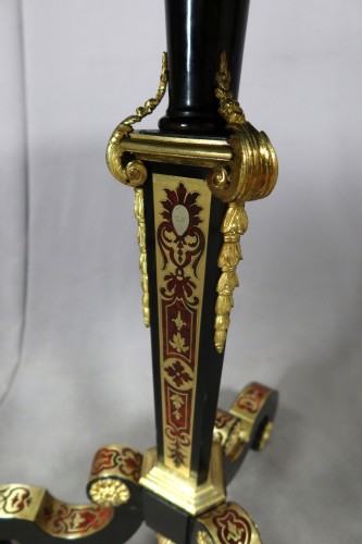 XIXe siècle - Guéridon Napoléon III en marqueterie Boulle