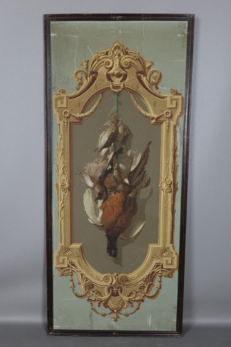 XIXe siècle - Suite de cinq panneaux décor de papier peint, manufacture Bezault Paris vers 1865