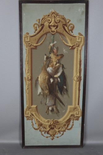 Suite de cinq panneaux décor de papier peint, manufacture Bezault Paris vers 1865 - Napoléon III