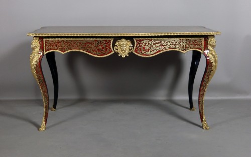 Mobilier Bureau et Secrétaire - Bureau Napoléon III en marqueterie de style Boulle