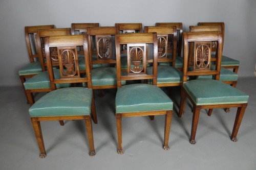 Ensemble de douze chaises en acajou fin 19e - Sièges Style Napoléon III