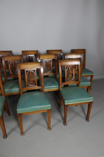 Sièges Chaise - Ensemble de douze chaises en acajou fin 19e